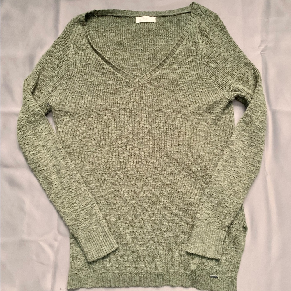 HOLLISTER California Men’s Green Knit Long Sleeve Sweater Size L